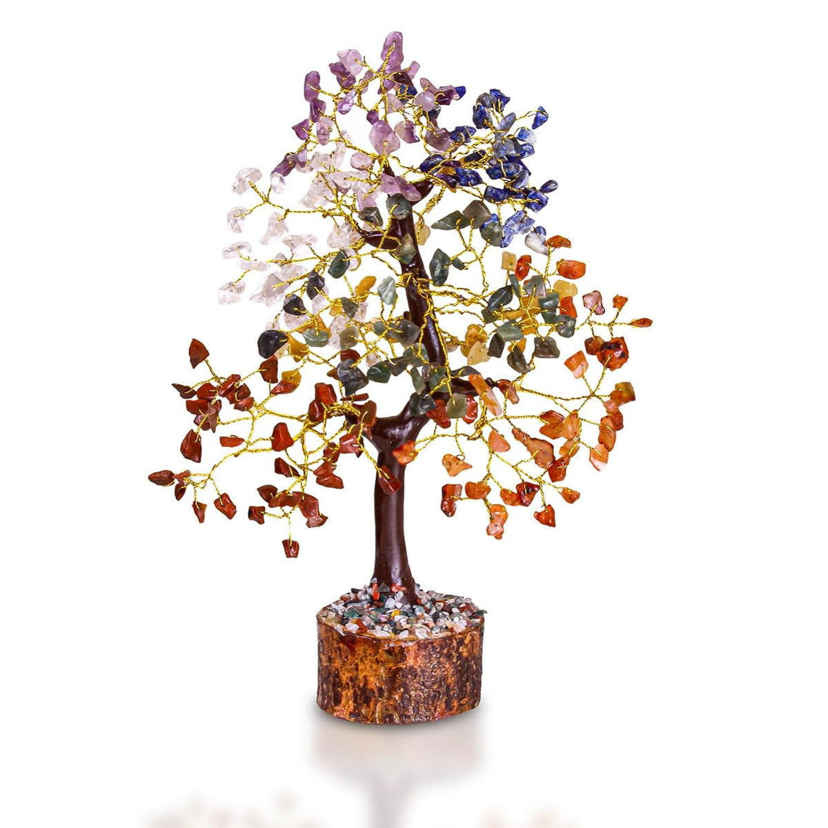 Árbol de cristal de los siete chakras para energía positiva, buena suerte y riqueza.