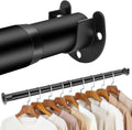 Barra de armario ajustable - Barra de tensión resistente de 17 a 84 pulgadas para colgar ropa, barra de cortina negra ideal para armarios, vestidores, baños y cuartos de lavandería (17-70)