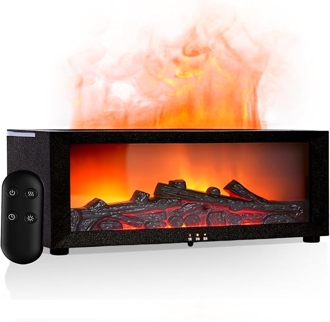 Difusor humidificador de chimenea, difusor de llama de 7 colores para aceites esenciales, difusor de aroma de fuego con control remoto, humidificadores de aire, difusor de aromaterapia para el hogar