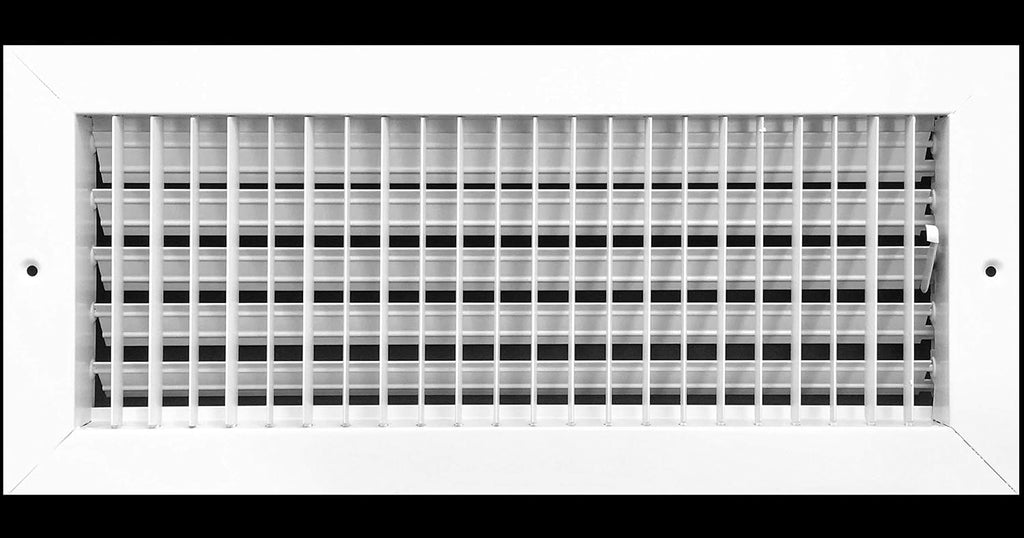 Difusor de suministro de aire ajustable de 16 pulgadas de ancho x 6 pulgadas de alto - Cubierta de ventilación HVAC para pared o techo - Rejilla de registro - Alto flujo de aire - Blanco [Dimensiones exteriores: 17,75 pulgadas de ancho x 7,75 pulgadas de