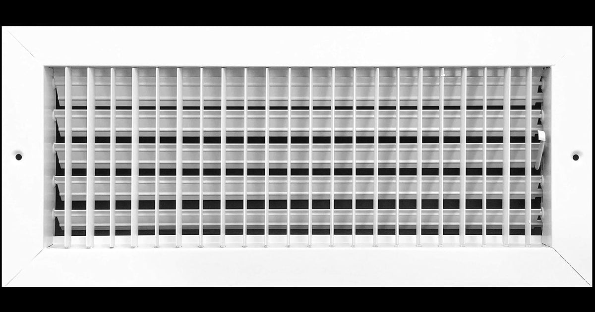 Difusor de suministro de aire ajustable de 16 pulgadas de ancho x 6 pulgadas de alto - Cubierta de ventilación HVAC para pared o techo - Rejilla de registro - Alto flujo de aire - Blanco [Dimensiones exteriores: 17,75 pulgadas de ancho x 7,75 pulgadas de