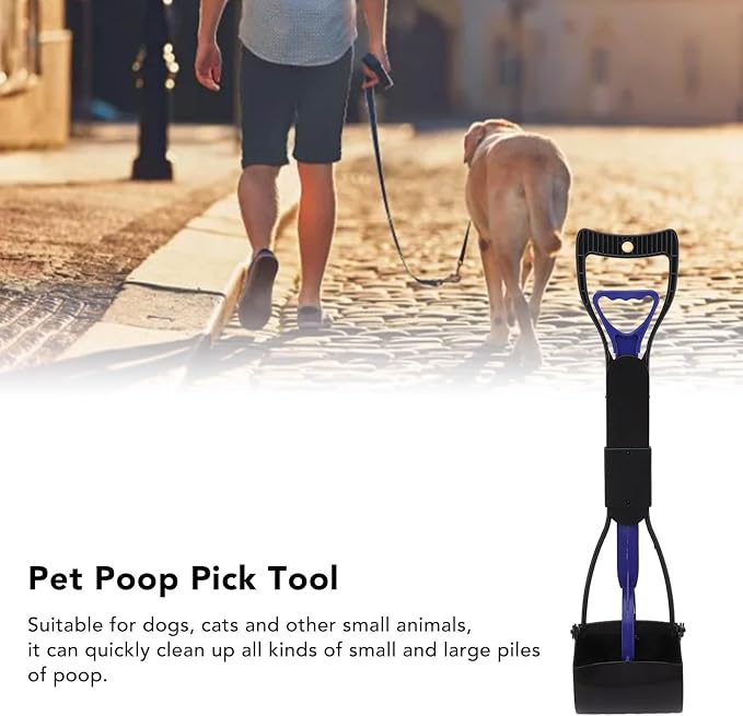 DAUZ Recogedor de Excrementos para Perros, Recogedor de Heces para Mascotas, Largo, Plegable para Exteriores