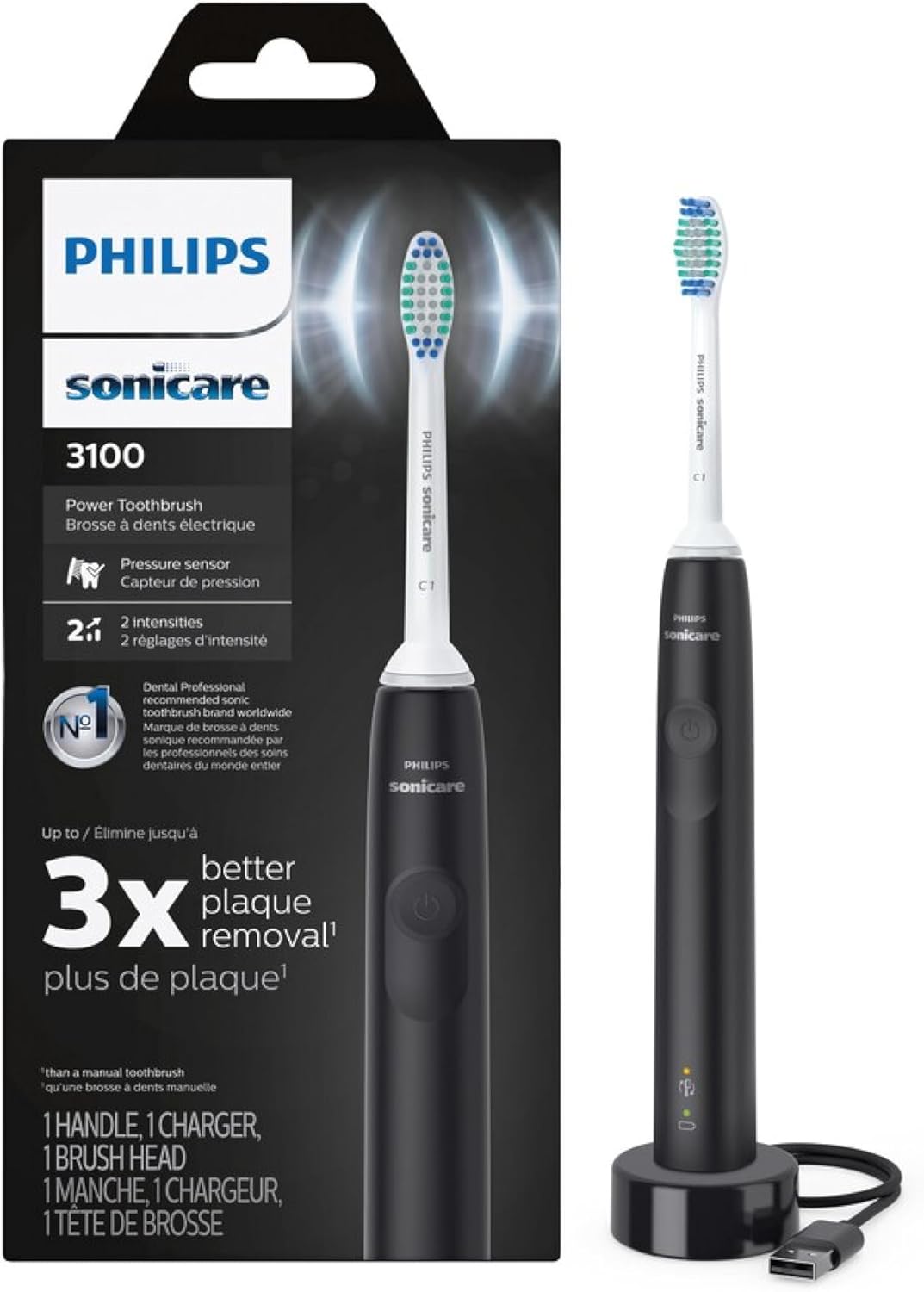 Phillips Sonicare Sonicare ProtectiveClean Removes up to 7x More Plaque, Long lasting 4 day Battery Life Rechargeable Electric Toothbrush, White/Grey