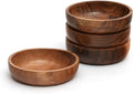 Cuencos de madera de acacia – 4.75 pulgadas de color marrón, 157.5 in cúbicos (0.40 litros) cada uno, juego de 4 Visita la tienda de WEBHUSHI