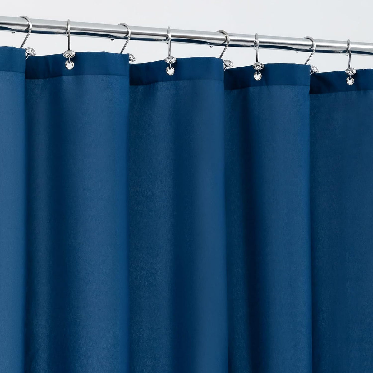 Cortina de ducha larga impermeable ALYVIA SPRING - 72" x 78", suave y ligera, con 3 imanes, lavable a máquina - 72x78, azul marino