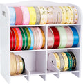 Organizador de Cintas Krafetto para Pared | Soporte para Rollos de Liston hasta 4 Pulgadas | Rack de Almacenamiento para Cuarto de Manualidades