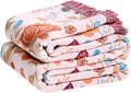 Manta decorativa LUTBM Boho para sofá, sillón, de algodón, ideal para verano, dormitorio y sala de estar. Suave, ligera, reversible, con bordado floral y de mariposas. 50"x60". Decoración para el hogar.