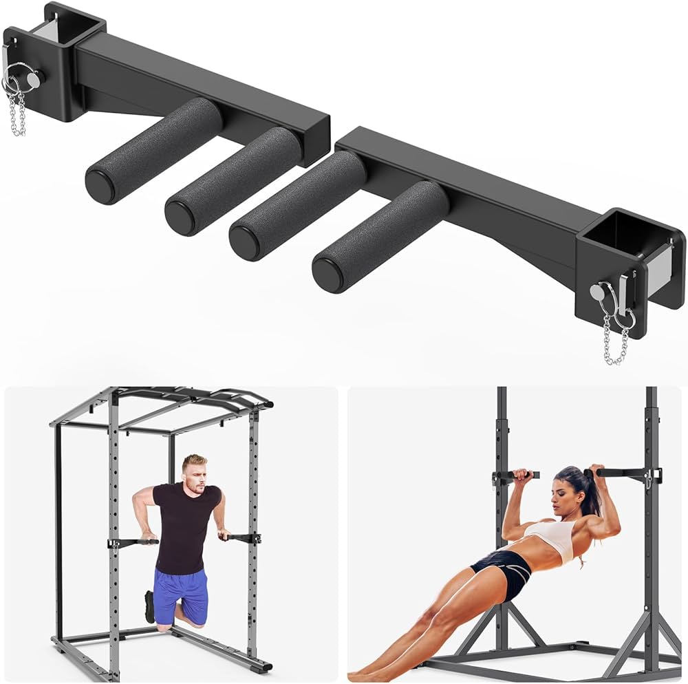 Lifeswell — Accesorio Dip Bar para Power Rack 2"x2" con Agarre Antideslizante Ancho y Estrecho, Capacidad 500 lbs