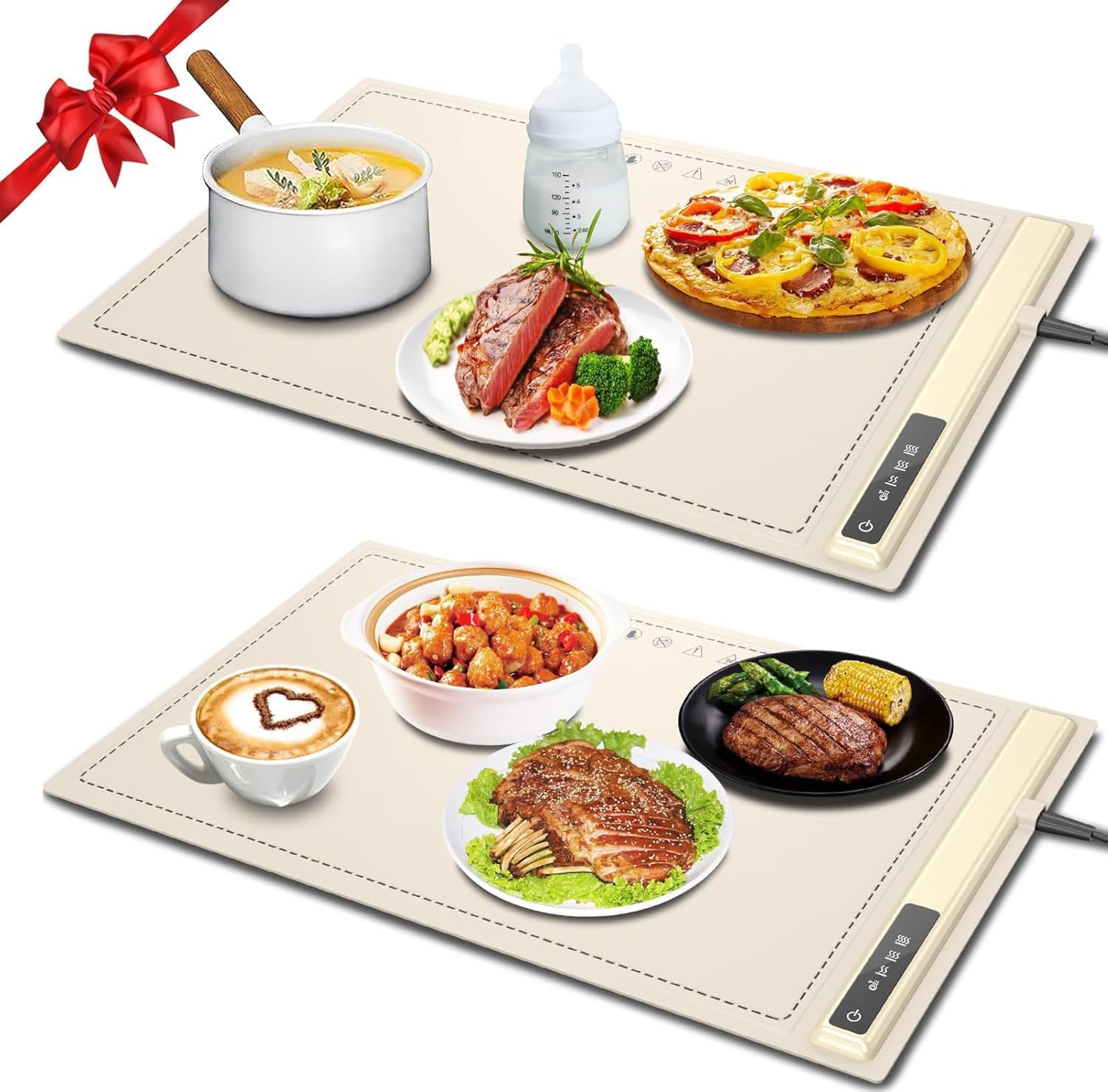 Upgrade Warming Mat for Food with Adjustable Temperature-Portable Electric Warming Tray,Roll Up Silicone Food Warmer for Parties with 3 Temperature Settings,Versatile Food Warmers for Parties Buffet