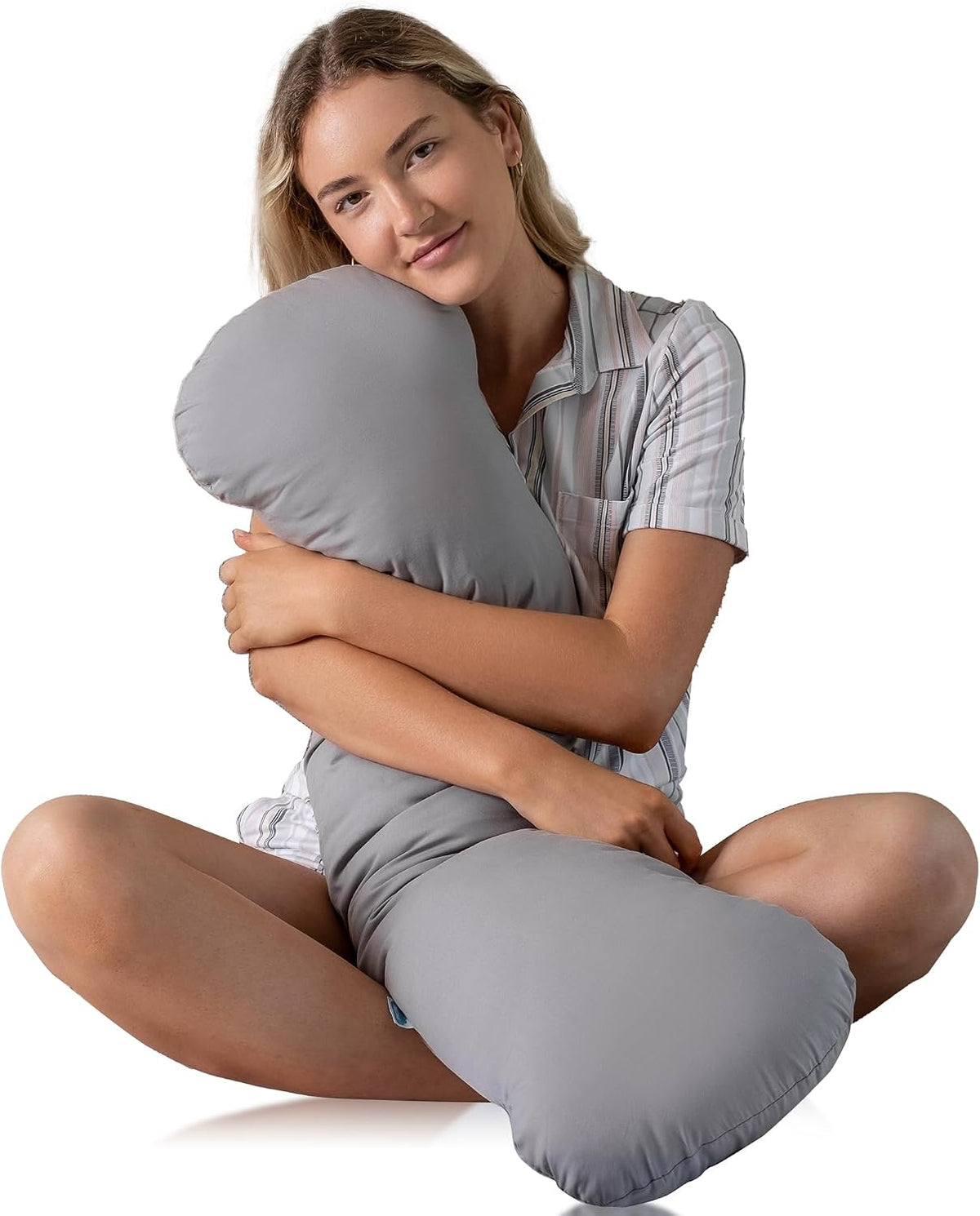 Almohada corporal con peso SleepCloud de 2, 95 kg (6,5 lbs) - Almohada con peso para un sueño más profundo (104 cm x 25,4 cm) - Almohadas corporales refrescantes para adultos, almohada corporal completa para dormir