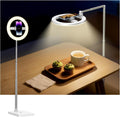 Soporte para teléfono de techo yAyusi de 68,5" con aro de luz para iPhone, 3000 mAh, rotación de 360°, plegable, recargable, soporte para teléfono con aro de luz para grabación de vídeo, transmisión en directo, creación artística, TikTok, YouTube.