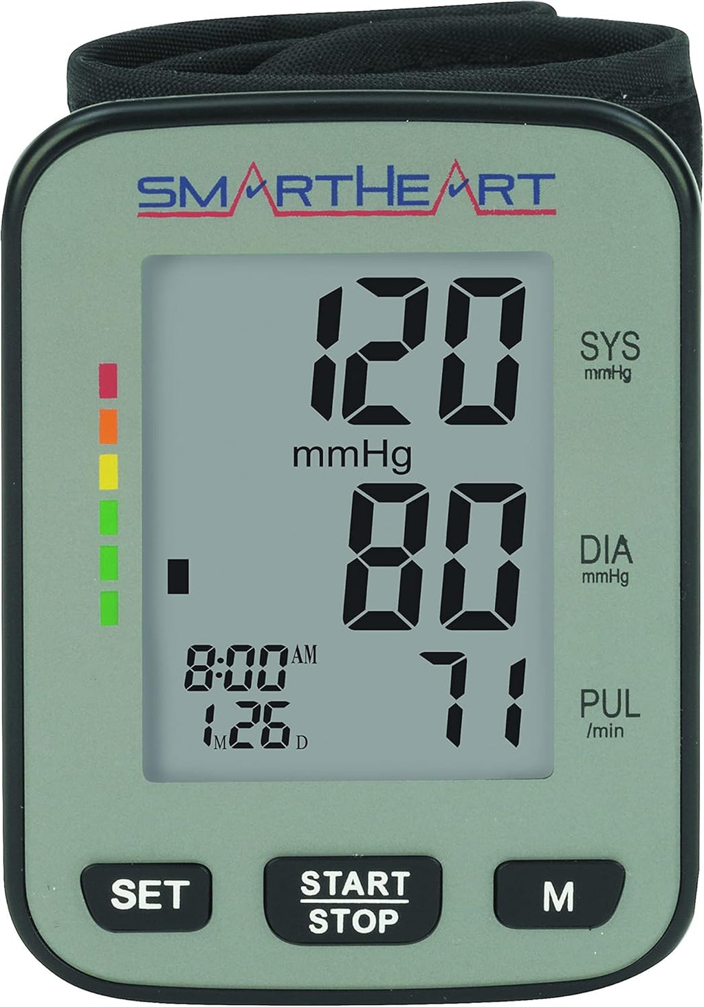 Monitor de presión arterial digital automático Smartheart para adultos, brazo, hogar, sin tubo, color negro, 1 unidad 