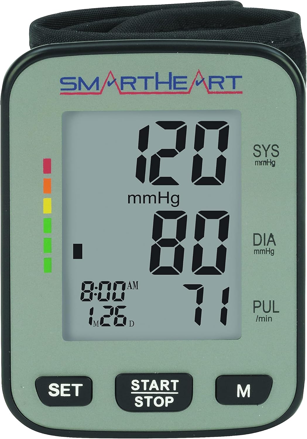 Monitor de presión arterial digital automático Smartheart para adultos, brazo, hogar, sin tubo, color negro, 1 unidad 