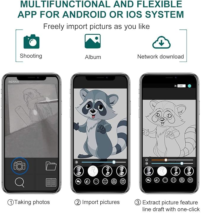 Kit de dibujo Indra W – Tablero de dibujo óptico para niños