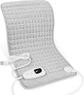 Deepsoon Almohadilla Térmica Eléctrica | Para Espalda, Cuello, Abdomen, Hombro y Piernas, Calor Seco/Húmedo, Apagado Automático | Gris Claro, 24x12 pulgadas