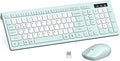 Combo de teclado y ratón inalámbrico silencioso, teclado inalámbrico de tamaño completo y ratón con DPI ajustable, receptor USB de 2.4GHz, teclado y ratón para PC, Windows, MAC, escritorio, portátil