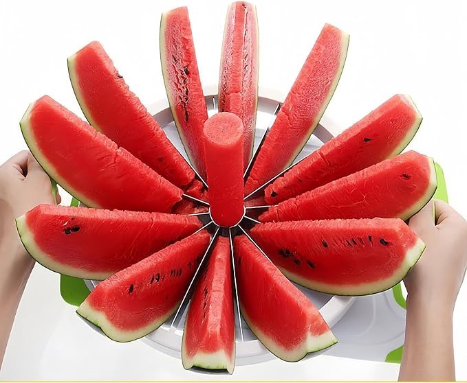 Cortador de Sandía Extra Grande en Acero Inoxidable – Corte Rápido para Frutas y Verduras