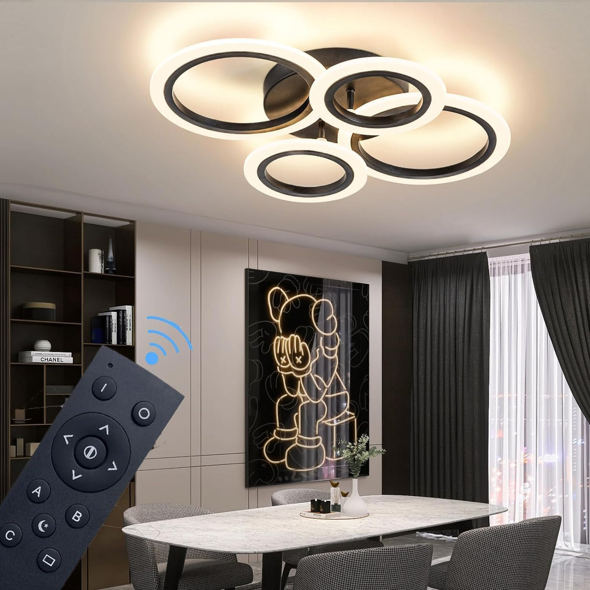 Lámpara de Techo LED Shine LUEST 34W | Regulable 3000K-6000K con Control Remoto | ARTICULO VIENE COMO SE OBSERVA EN LA SEGUNDA IMAGEN )