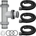 Frienda Conector de manguera de piscina con junta en T de 1.5 a 1.5 pulgadas con 3 piezas de manguera de repuesto de bomba de 1.5 pulgadas de diámetro de 59 pulgadas de largo