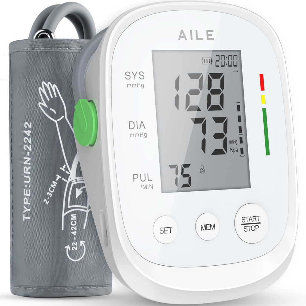Monitor de presión arterial, tensiómetro de brazo con brazalete grande (8.7"-16.5"), monitor de presión arterial automático de alta precisión para uso doméstico, monitor de presión arterial manual para brazo, 2 * 99 memorias
