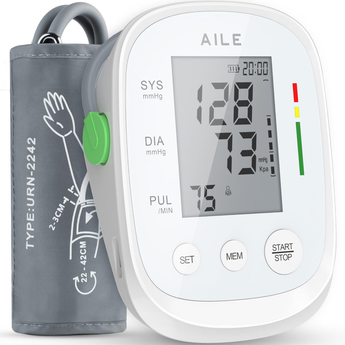 Monitor de presión arterial, tensiómetro de brazo con brazalete grande (8.7"-16.5"), monitor de presión arterial automático de alta precisión para uso doméstico, monitor de presión arterial manual para brazo, 2 * 99 memorias