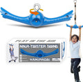 YAMIPROBI Ninja-Twister Swing Spins Set: Accesorios para slackline - Mango giratorio de 360° Juguete que activa poderes ninja Accesorios de guerrero Juguetes colgantes para niños para parque infantil y patio trasero Azul