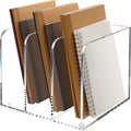 Revistero, estante para revistas de acrílico transparente, organizador de archivos para escritorio de oficina, organizador de libros, -Una pieza-3 espacios verticales, 1 paquete (B5)