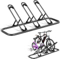 Soporte para bicicletas Mr IRONSTONE, soporte de suelo para garaje, soporte de aparcamiento para interiores y exteriores, apto para bicicletas de montaña, de carretera e infantiles (negro, 3 ranuras)