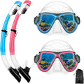 Equipo de Snorkel para Adultos Jóvenes y Niños, Juego de Máscara de Snorkel Seco, Juego de Máscara de Buceo Anti-Vaho, Vista Panorámica Ancha, Paquetes de Snorkel