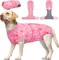 Kuoser – Traje de Recuperación Post-Cirugía para Perros | Onesie Suave y Cómodo | Para Hembra y Macho | Protección Post-Op | Talla XL | Diseño PinkRibbon
