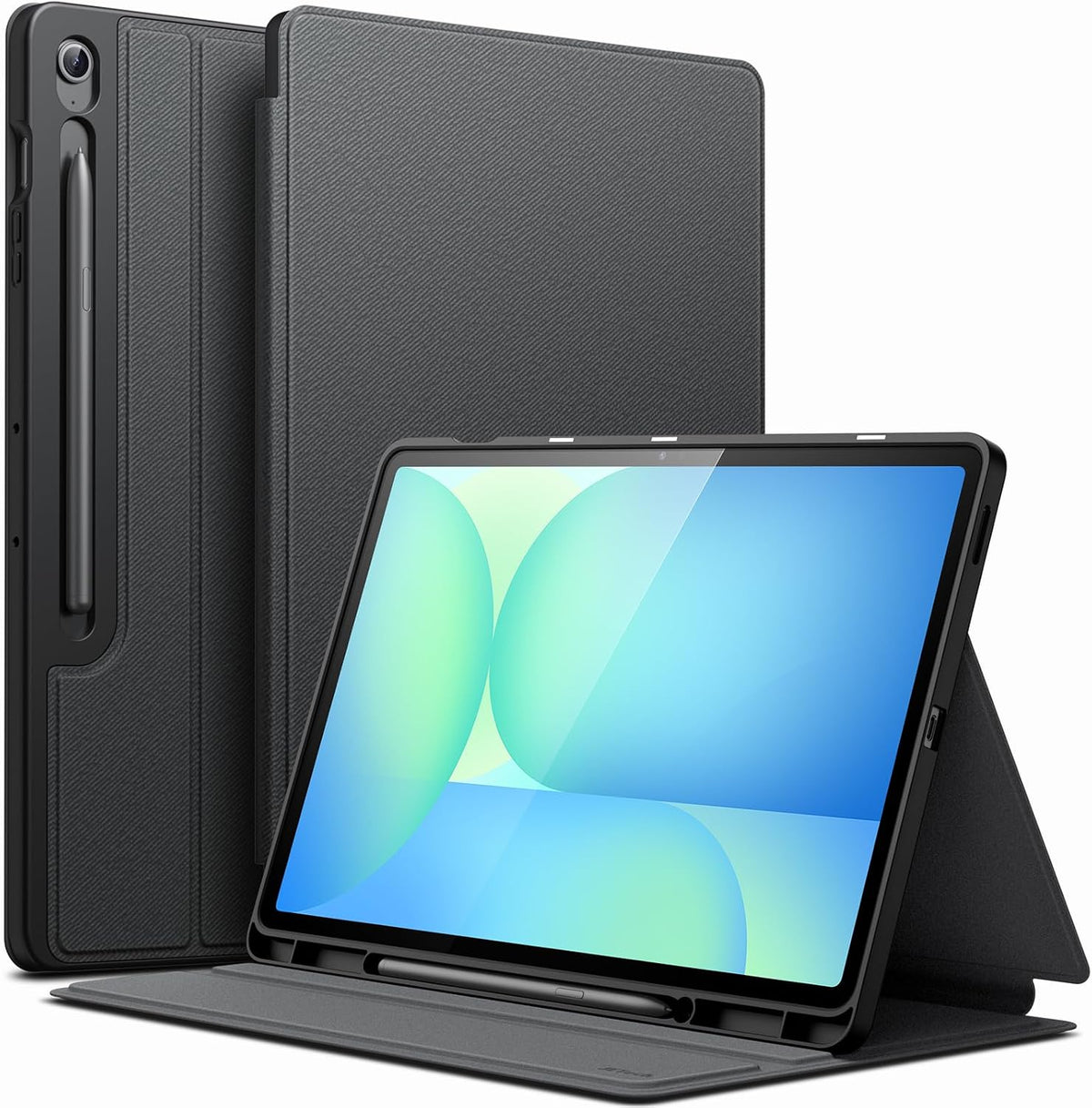 Funda JETech para Samsung Galaxy Tab S10 FE Plus/S10 FE+ de 13,1 pulgadas con soporte para S Pen, funda protectora delgada tipo folio con soporte y visualización multiángulo (negra).