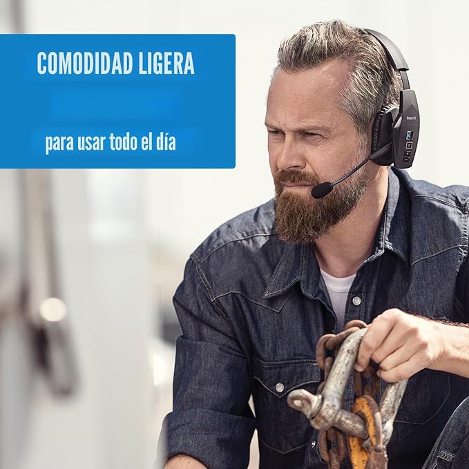 BlueParrott B450-XT Auriculares Bluetooth inalámbricos mono 96% de cancelación de ruido con micrófono, control de voz 100%