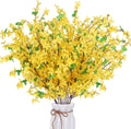 HO2NLE 16 Ramas de Forsythia Artificial 60cm | Flores de Seda Amarillas Falsas de Primavera para Decoración