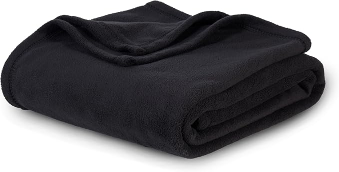 Berkshire Blanket Manta de microforro polar tamaño Queen color negro, ligera, suave y transpirable, manta de microforro polar de felpa para cama, sofá, sillón, 60x90 pulgadas