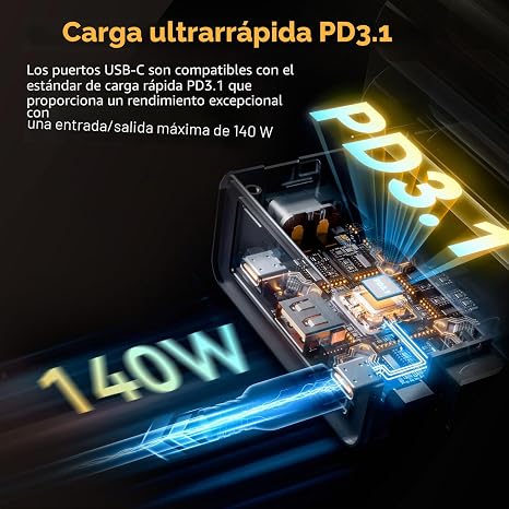 SmallRig Batería de montaje en V VB212, batería de montaje en V de 212 Wh/14400 mAh con salida de 140 W, carga completa de 2 horas, con doble USB-C, D-TAP, puerto CC, pantalla digital