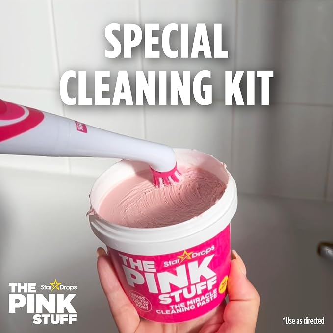 Kit de Limpieza Stardrops The Pink Stuff — 2 Pastas Milagrosas + Fregador Eléctrico + 4 Cabezales, 6 Piezas