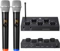 ¡DIGITNOW! Sistema mezclador de micrófono de karaoke portátil con micrófono inalámbrico UHF dual, entrada/salida HDMI-ARC/óptica/AUX y HDMI en receptor de canto para Smart TV, PC, KTV, cine en casa, amplificador y altavoz. 