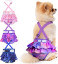 Idepet Panales para Perras Hembra con Tirantes Desmontables | Pack de 3 Tie Dye Lavables y Reutilizables | Panales para Perras Pequenas y Medianas en Celo o con Incontinencia | Talla M