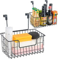 Cesta de almacenamiento colgante de alambre JUNCHU CHERRY (paquete de 2), cesta de almacenamiento para cocina y baño montada en la pared, multifuncional para el hogar, sin perforaciones, de gran capacidad de carga, adecuada para el hogar y la oficina