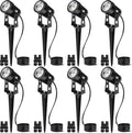 VIENE 8 DE FOCOS  UNIDADES SUNVIE 3W Iluminación LED de bajo voltaje para exteriores con conectores, resistente al agua, luz blanca cálida de 3000K, ideal para patio, jardín, casa, árbol o pared (paquete de 8).