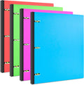 Carpeta telescópica de 3 anillas INFUN de 2,5 cm (1 pulgada) - 4 unidades, carpeta de plástico portátil con lomo telescópico y cubierta frontal plegable. Capacidad para papel de 21,5 x 28 cm (8,5" x 11"). Ideal para la escuela, la oficina y el hogar.