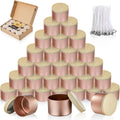 Latas para velas, frascos, recipientes para hacer velas, 4 latas vacías de 8 oz en oro rosa, caja de regalo con tapa, contenedor de cera, suministros para velas DIY, accesorios (oro rosa, 8 oz, 24 piezas) 