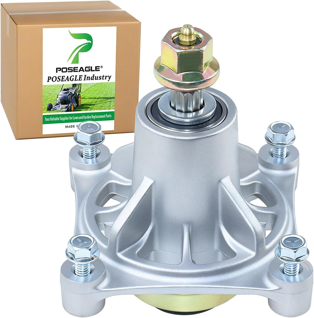 Conjunto de mandril POSEAGLE 587125201 con polea 539113962. Reemplaza los números de pieza Husqvarna 587125201, 532174356, 539107515, 532174358, 587255601 y 588586601 para plataformas Husqvarna de 46", 54", Z246, RZ4623, RZ46I, RZ5424 y RZ4621.