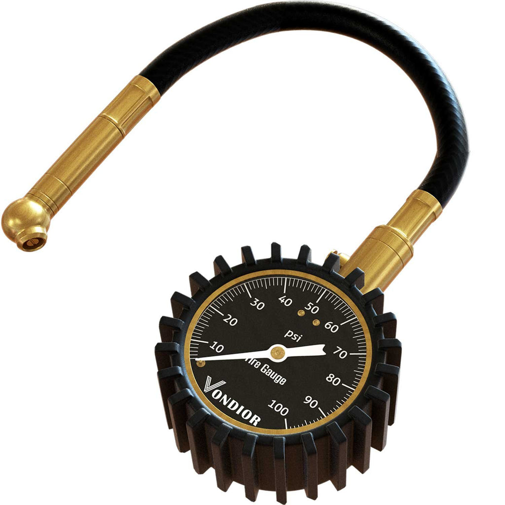 Manómetro de Presión Vondior 0-100 PSI – Certificado ANSI B40.1, Esfera Grande 5 cm para Carros y Camiones