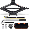 Gato de Tijera para Automóvil | Kit de Cambio de Neumáticos con Llave de Tuercas | Emergencia Auto, SUV, MPV