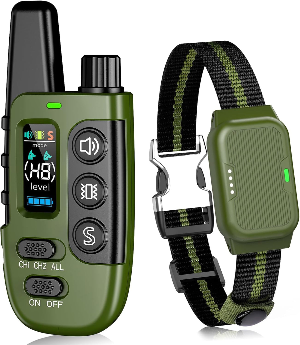 Collar de adiestramiento para perros, resistente al agua IP67, con control remoto, 3 modos: pitido, vibración y estática segura. Recargable y ajustable para perros medianos y grandes de 7 a 50 kg.
