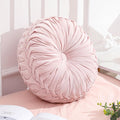 Drydiet 1 pieza de cojines redondos de terciopelo decorativos con pliegues, cojín decorativo con forma de calabaza estilo boho para sofá o sillón, decoración del hogar (rosa, 15'')