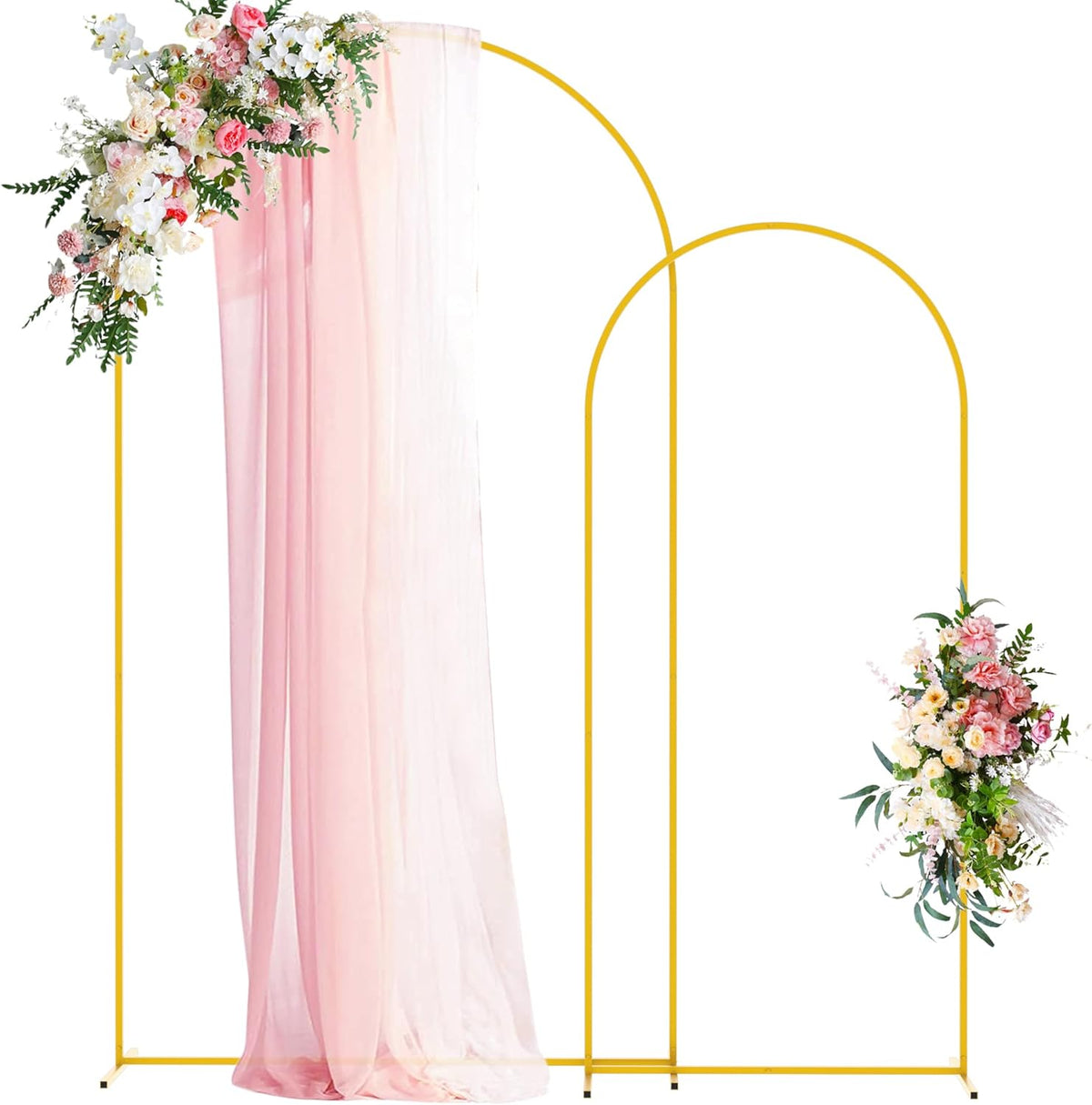 Wokceer Arco de Fondo para Bodas 7.2FT | 6FT Arco Metálico ARTICULO VIENE  CON 18 PIEZAS EN LA PRIMERA CAJA Y EN LA SEGUNDA CAJA CON 16 PIEZAS ALGUNAS VIENEN UN POCO RASPADAS ARTICULO VIENE COMO SE MUESTRA EN LA SEGUNDA IMAGEN )