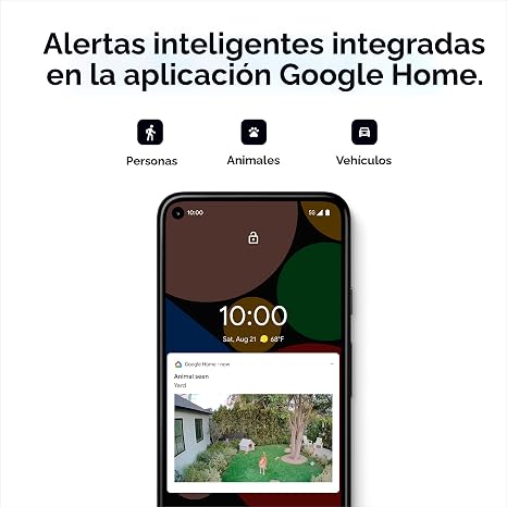 Cámara de Seguridad Google Nest Cam Outdoor 2da Gen — 2K, Visión Nocturna, Audio Bidireccional, Gemini, Google Home, Modelo 2025