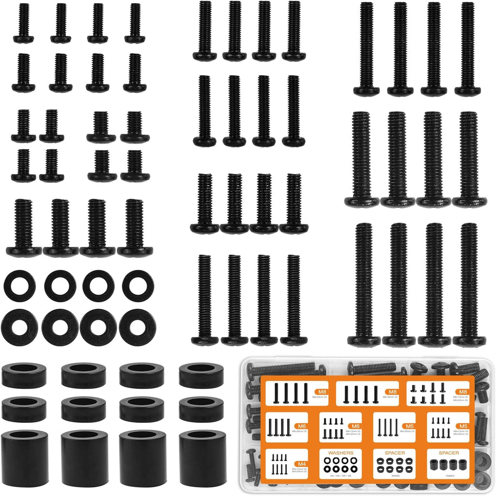 Kit Universal de Tornillos para Soporte de TV — M4 M5 M6 M8 con Arandelas y Espaciadores VESA, hasta 80 Pulgadas